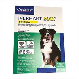 Flexible pet grooming pad-Rx Iverhart Max (ivermectin/pyrantel pamoate/praziquantel) Soft Chews, 6 Soft Chews