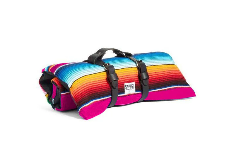 Patterned nylon pet collar-Saltillo Serape Rollup Bed- Hot Pink