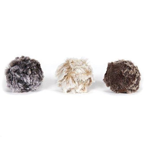 Bouncing puppy treat ball-SAVVY TABBY FAUXFUR BALLS (SINGLES)