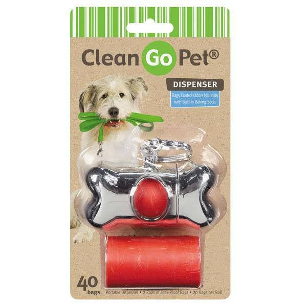 Non-slip pet grooming platform-Silver Clean Go Pet Waste Bag Holder With 40 Bags