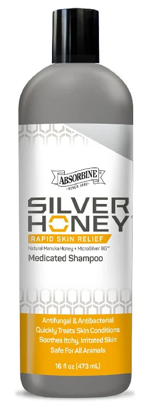 Patterned pet sun hat-Silver Honey Rapid Skin Relief Medicated Shampoo, 16 oz