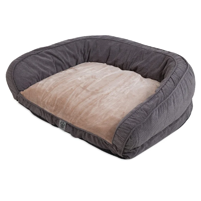 Dust-free cat litter pellets-SnooZZy Chevron Couch Dog Bed - Gray