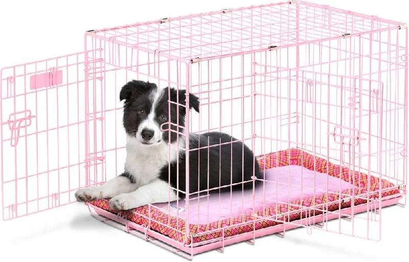 Crinkle catnip toy mouse-SnooZZy Baby Pink Wire Crate (Pink: 24")