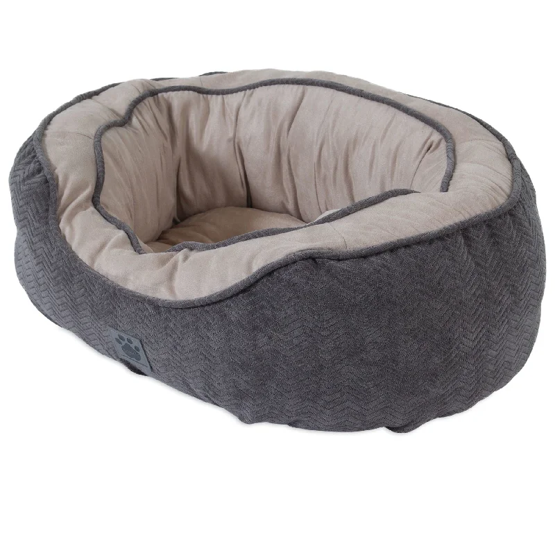 Floating rubber pet ball-SnooZZy Chevron Gusset Daydreamer Gray Pet Bed