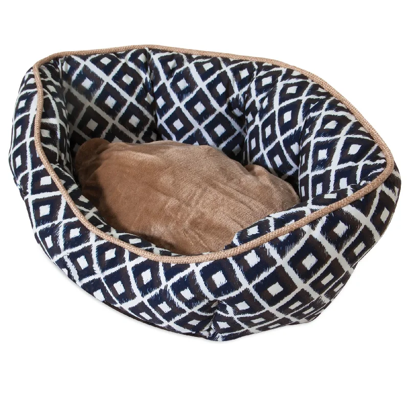 Dual-bristle pet brush-SnooZZy IKAT Clamshell Bed - Navy