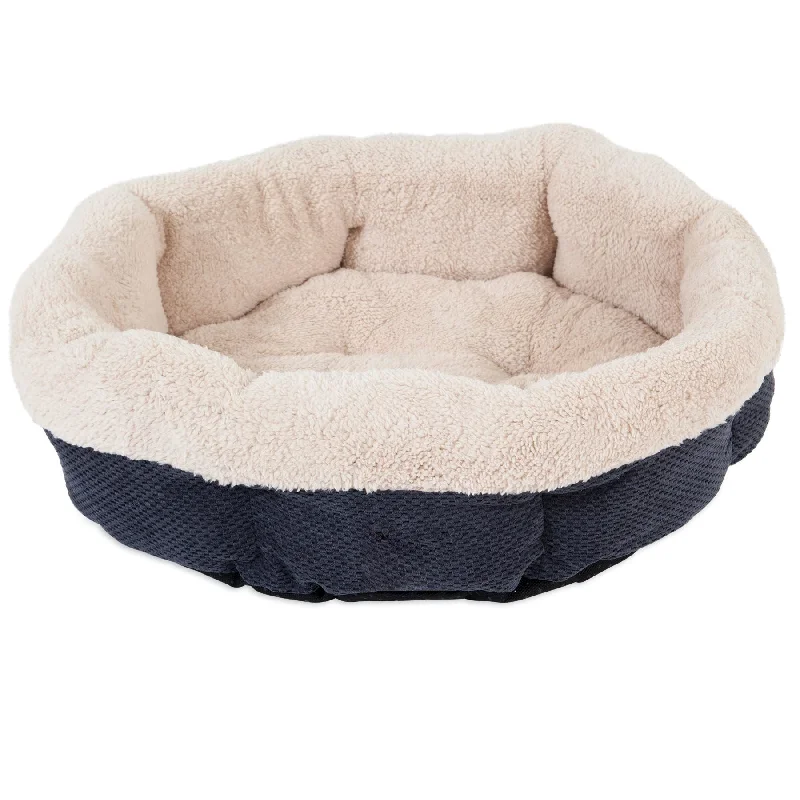 Squeaky catnip toy fish-SnooZZy Mod Chic Shearling Round Bed - Black