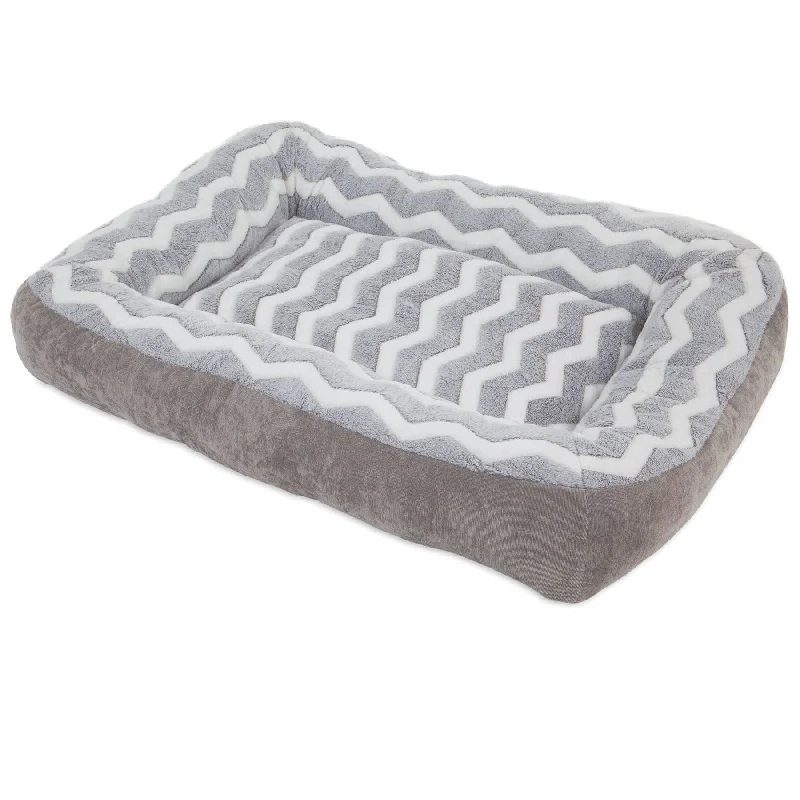 Suede cat resting pad-SnooZZy Zig Zag Low Bumper Bed