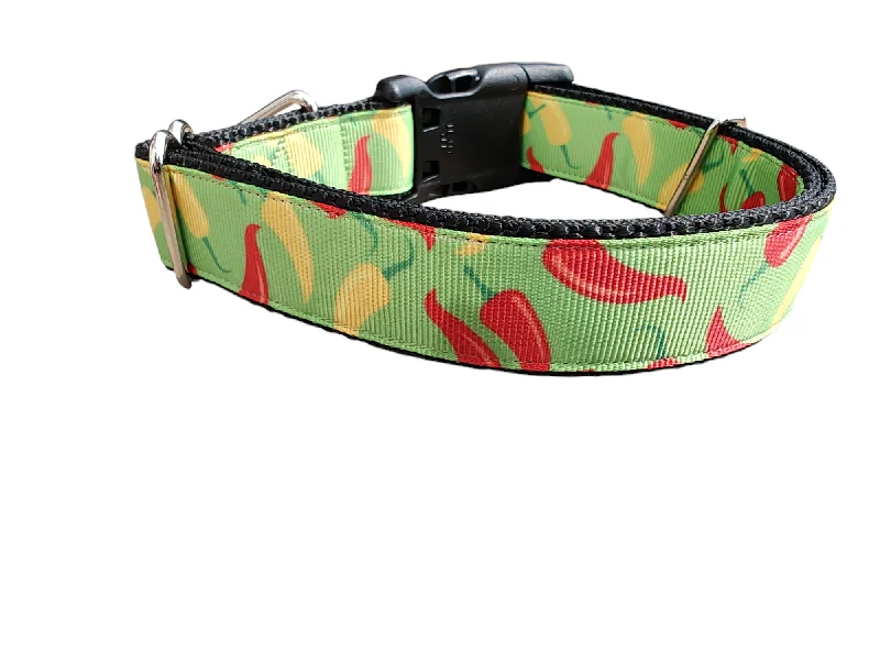 Heated reptile tank stone-Spicy Colored Peppers Nylon Dog Collar