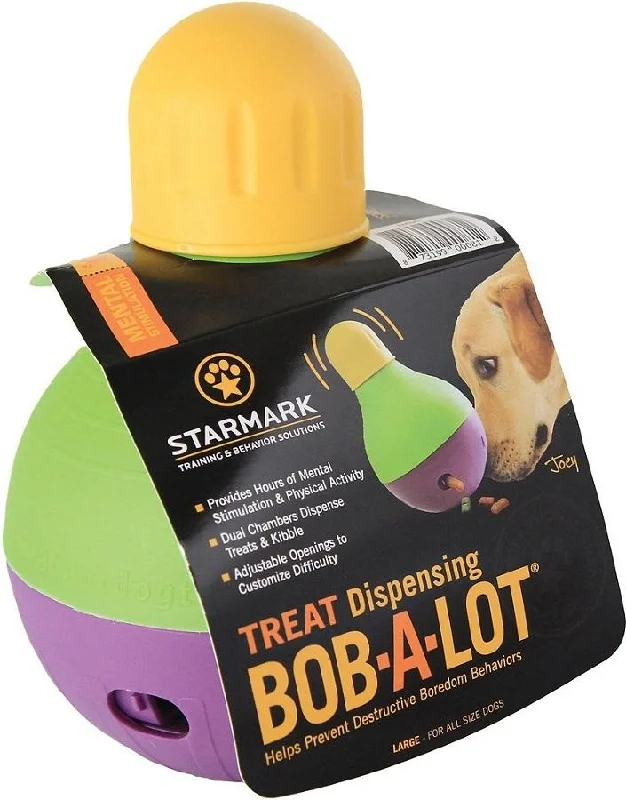 Rubberized pet placemat-Starmark Treat Dispensing Bob-a-Lot Dog Toy