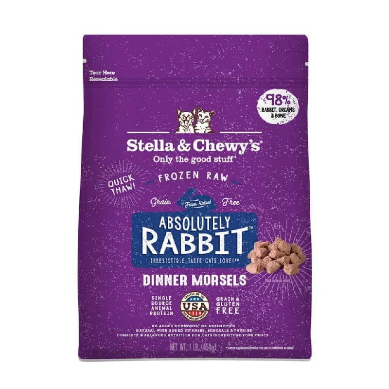 Plush pet hideaway bed-Stella & Chewy's Absolutely Rabbit Frozen Raw Dinner Morsels Cat Food