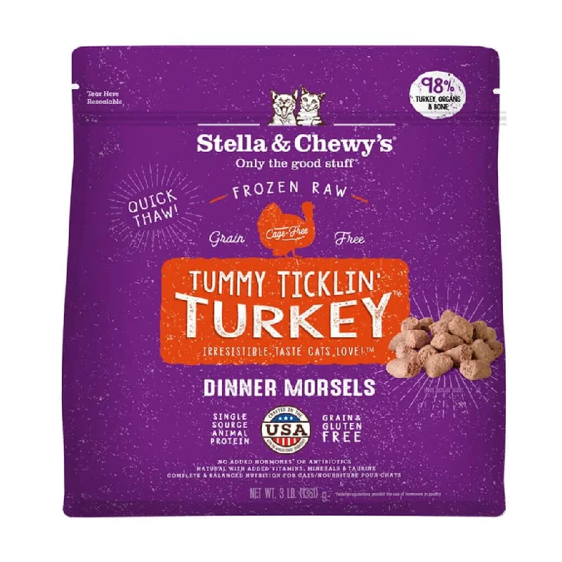 Wool catnip toy ball-Stella & Chewy's Tummy Ticklin' Turkey Frozen Raw Dinner Morsels Cat Food