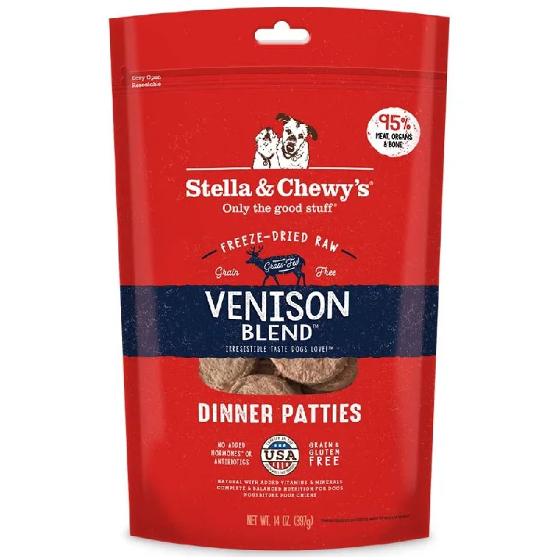 Striped dog hiking leash-Stella & Chewy's Venison Blend Dinner Patties Freeze Dried Dog Food