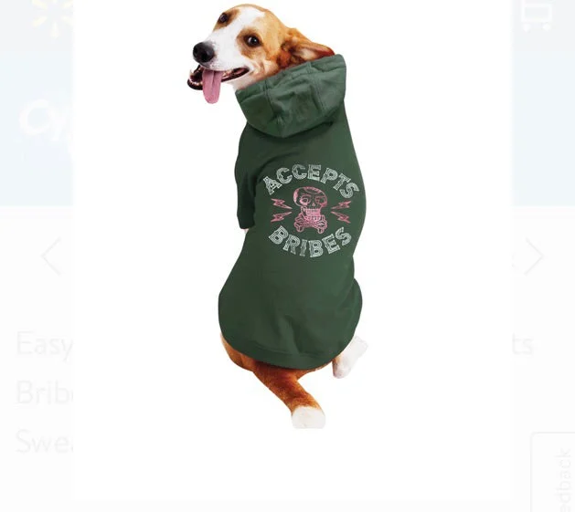 Stretchy rabbit leash-Accepts Bribes Dog Hoodie