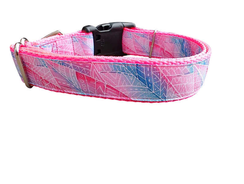 Pet-safe wood cleaner-Textured Pink Leaves Nylon Dog Collar