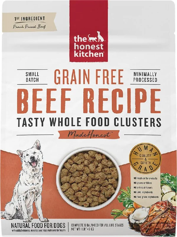 Travel-size birdcage perch-The Honest Kitchen Grain Free Beef Recipe Whole Food Clusters Dry Dog Food