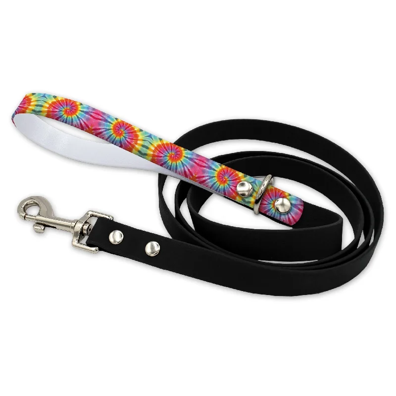 Waterproof pet GPS tag-Tie-Dye Swirl Waterproof Leash With Silver Snap Hook