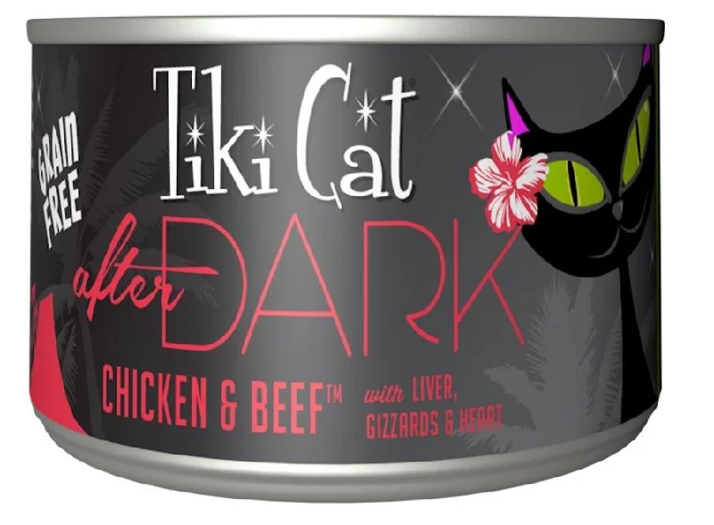 Wheeled pet travel stroller-Tiki Cat After Dark Grain Free Chicken and Beef Canned Cat Food