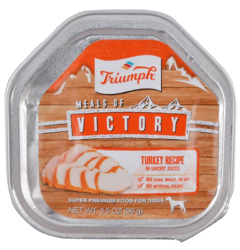 Hinged pet flap door-Triumph Meals of Victory, Turkey Recipe in Savory Juices Dog Food