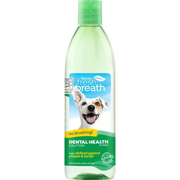 Bristled pet shedding brush-TropiClean Fresh Breath Dental Health Solution for Dogs