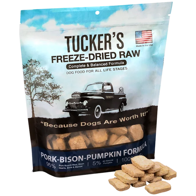 Organic pet chew pack-Tucker's Freeze Dried Pork Bison Pumpkin Dog Food