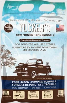 Outdoor pet play enclosure-Tucker's Pork, Bison, Pumpkin Frozen Dog Food