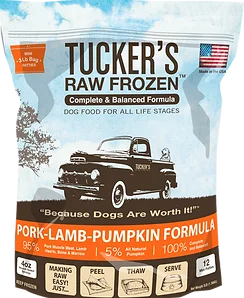 Comfort-fit pet harness-Tucker's Pork-Lamb-Pumpkin Complete and Balanced Raw Diets for Dogs