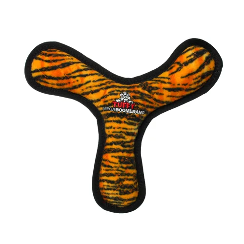 Soft pet grooming glove-Tuffy® Mega™ Boomerang Tiger Dog Toy