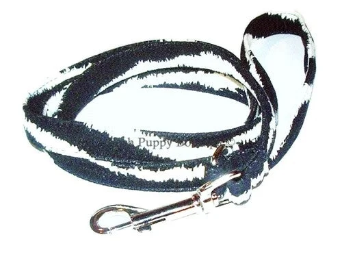 Bristled pet shedding brush-Ultra Suede Leash- Zebra