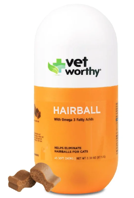 Spinning dog treat toy-Vet Worthy Hairball Soft Chew Aid for Cats, 45 ct