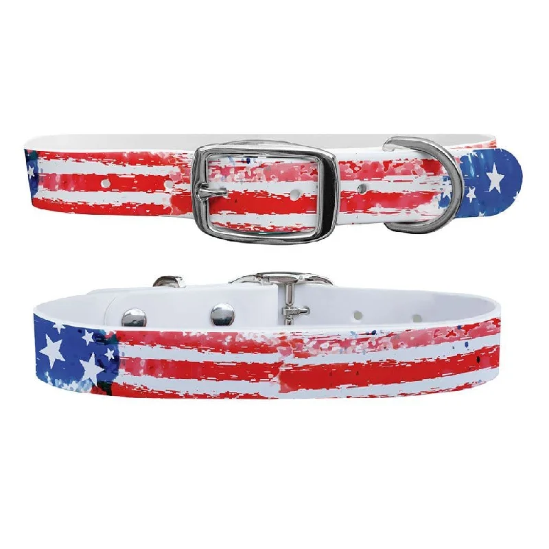 Waterproof pet rest pad-Vintage Americana Dog Collar With Silver Buckle