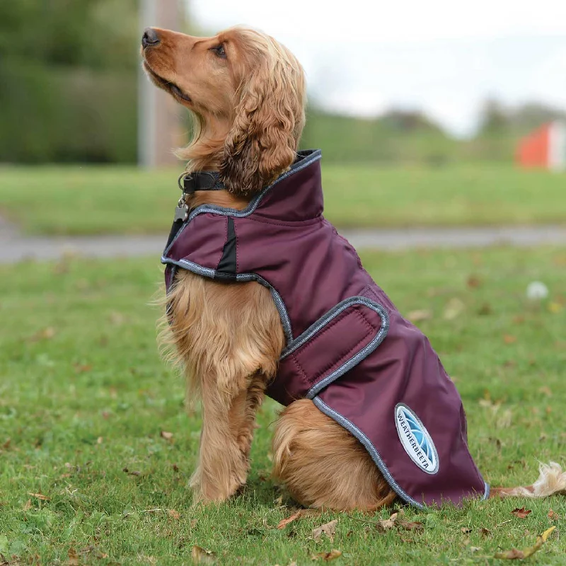 Plaid cat walking harness-WeatherBeeta ComFITec Windbreaker Free Deluxe Dog Coat, Maroon/Gray/White