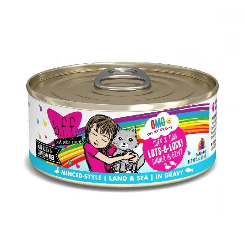 Crinkle catnip play ball-Weruva BFF Oh My Gravy Duck & Tuna Lots-O-Luck! Dinner in Gravy Canned Cat Food