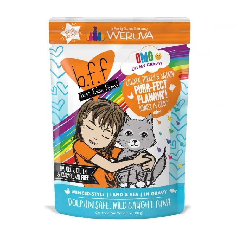 Scented pet waste bags-Weruva BFF Oh My Gravy Purr-Fect Plannin Grain Free Chicken, Tuna, & Salmon in Gravy Wet Cat Food Pouch (2.8-oz, single)