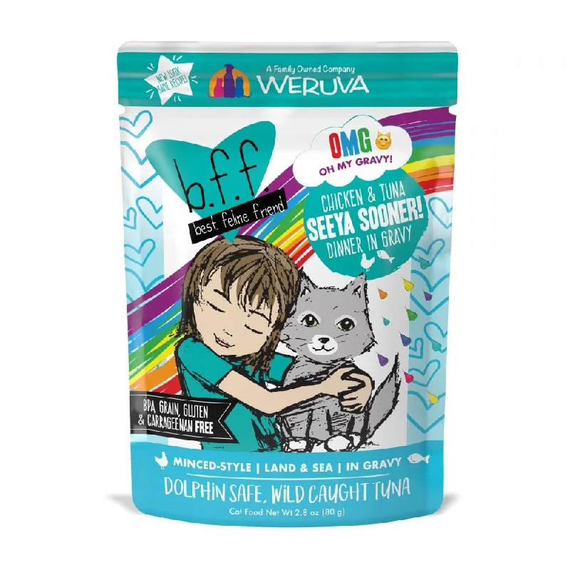 Travel cat litter box-Weruva BFF Oh My Gravy Seeya Sooner Grain Free Chicken & Tuna in Gravy Canned Cat Food