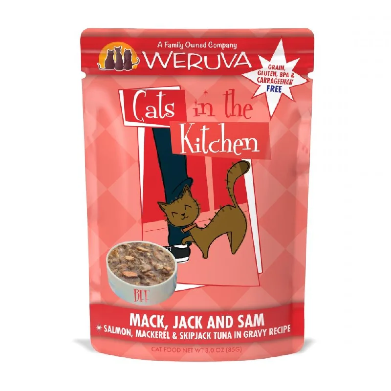 Woven pet treat pouch-Weruva Cats In the Kitchen Mack Jack and Sam Cat Pouches Wet Cat Food