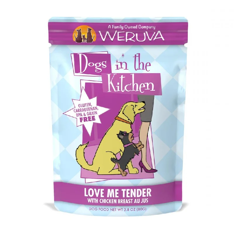 Reusable pet hair roller-Weruva Dogs in the Kitchen Love Me Tender Grain Free Chicken Dog Food Pouch