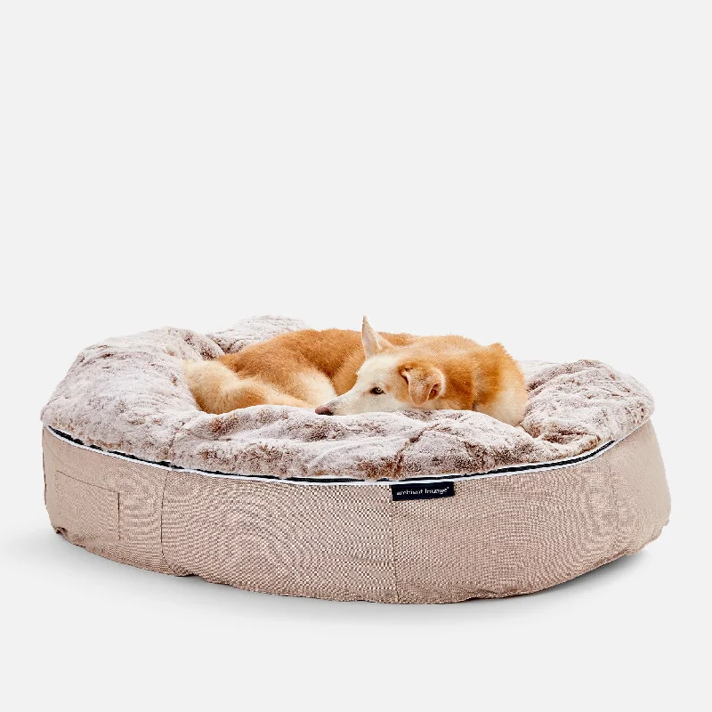 Adjustable pet shade cap-(XXL) Premium Indoor/Outdoor Dog Bed (Cappuccino)