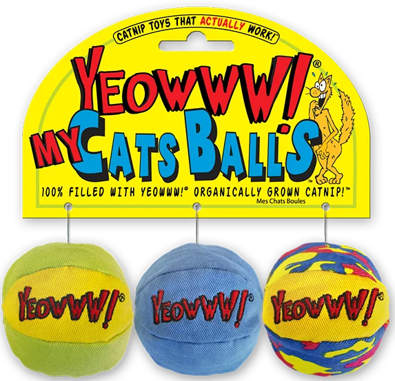 Compact cat litter tray-Yeowww! MY CATS BALLS (3 Pack)