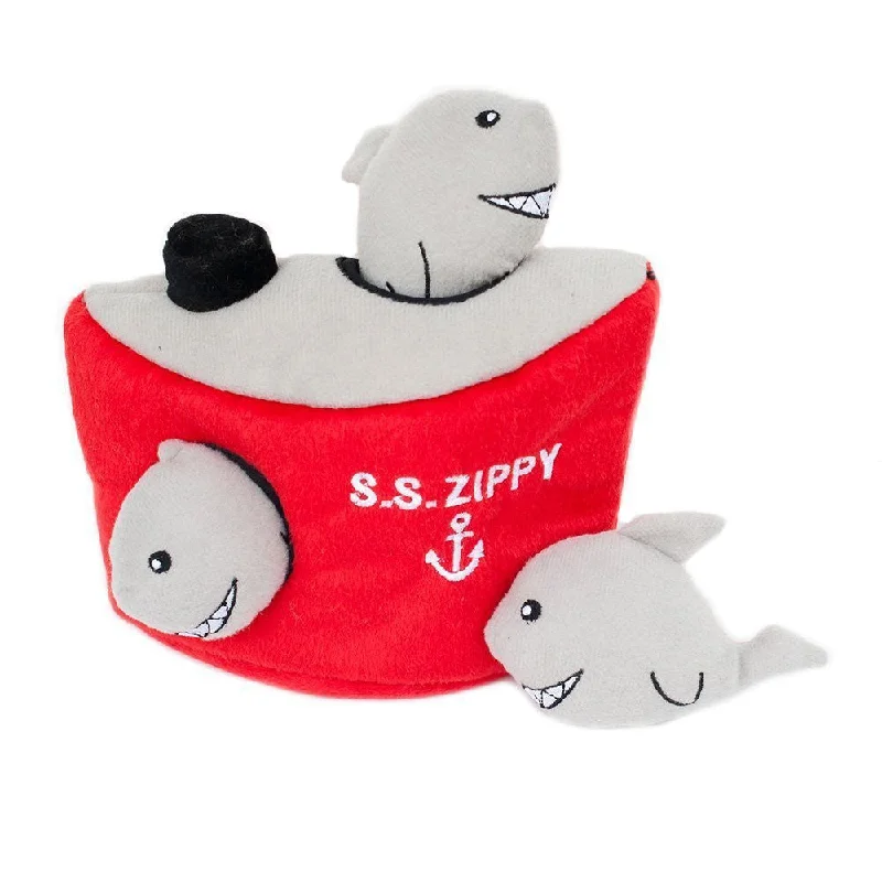 Velvet pet sleep cave-Zippy Paws Burrows Shark And Ship Puzzle Toy