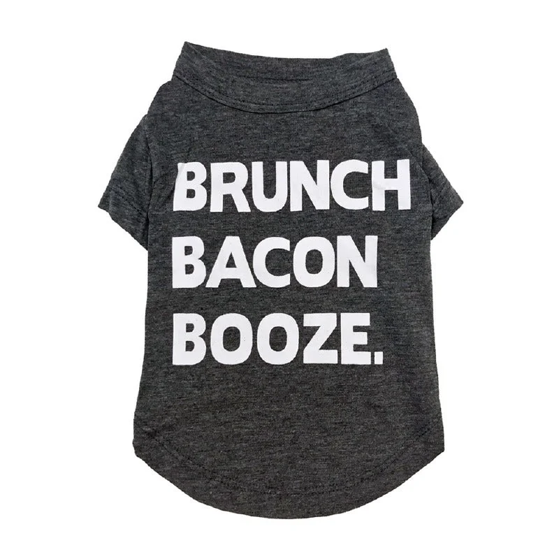 Floral cat adventure harness-Brunch Bacon Booze Dog Tee