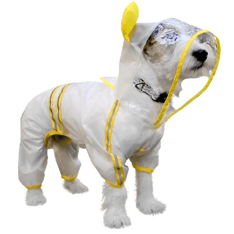 Adjustable reptile heat bulb-Fofos Four Leg Yellow Raincoat for Dogs (Button Up Style)