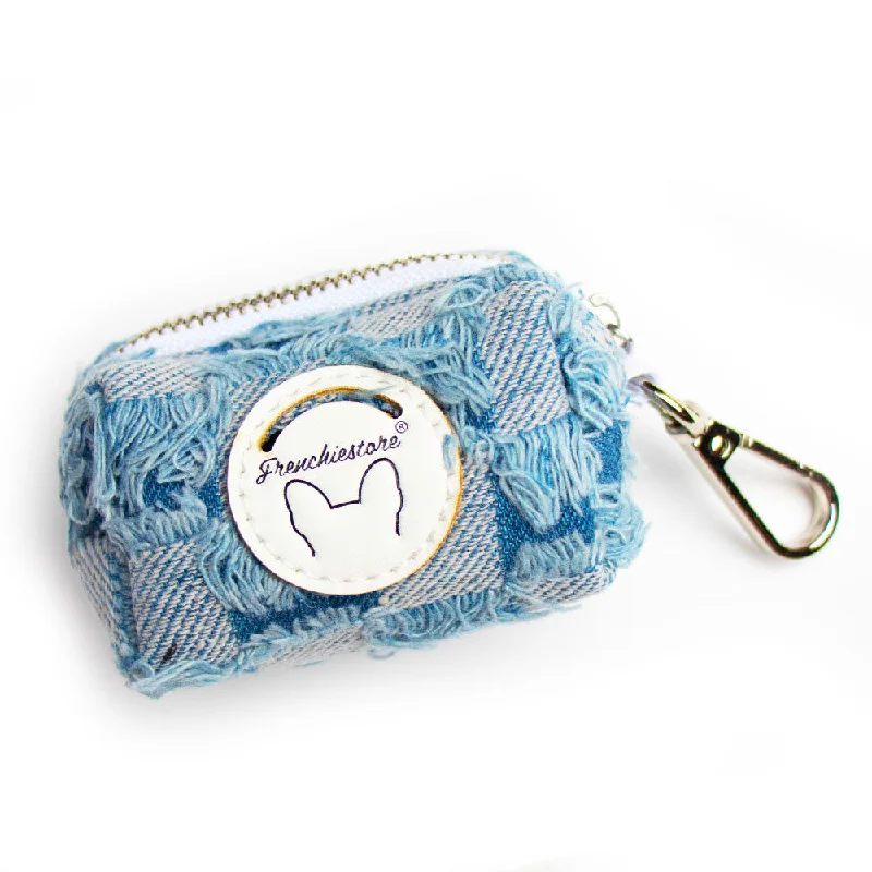 Bouncing puppy treat ball-Frenchiestore Poop Bag Dispenser | Denim