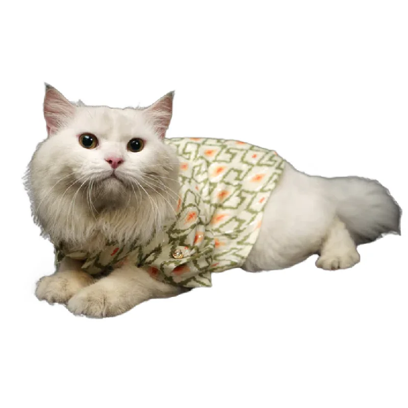 Compact cat scratching tower-Pawgypets Heritage Summer Kurta for Dogs and Cats (Off White with Orange)