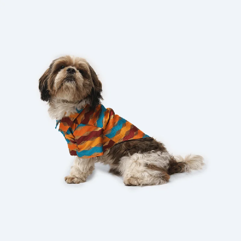 Compact pet hydration flask-Pawgypets Occasion Wear Shirt for Dogs and Cats (Multi Stripe)