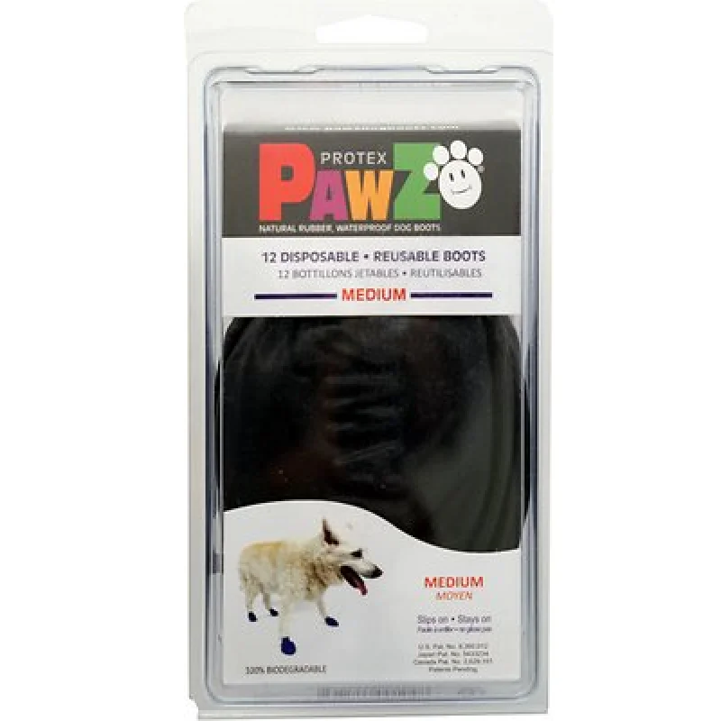 Wall-mount cat perch-Protex PawZ Boots for Dogs (Black)