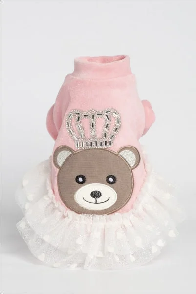 Tough hamster chew pipe-Queen Bear Dog Dress Baby Pink