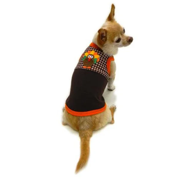 Quilted dog snow jacket-Save The Turkey Dog Tank