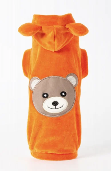 Magnetic pet hair collector-Sparking Bear Dog Hoodie Orange