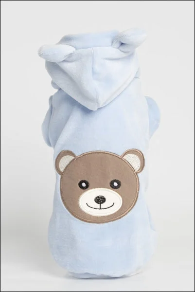 Odor-locking pet trash-Sparking Bear Dog Sweatshirt Baby Blue