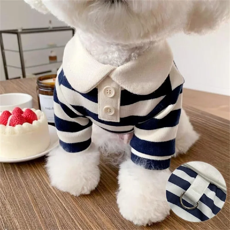 Solid rubber pet disc-Classic Striped Polo Dog Shirts